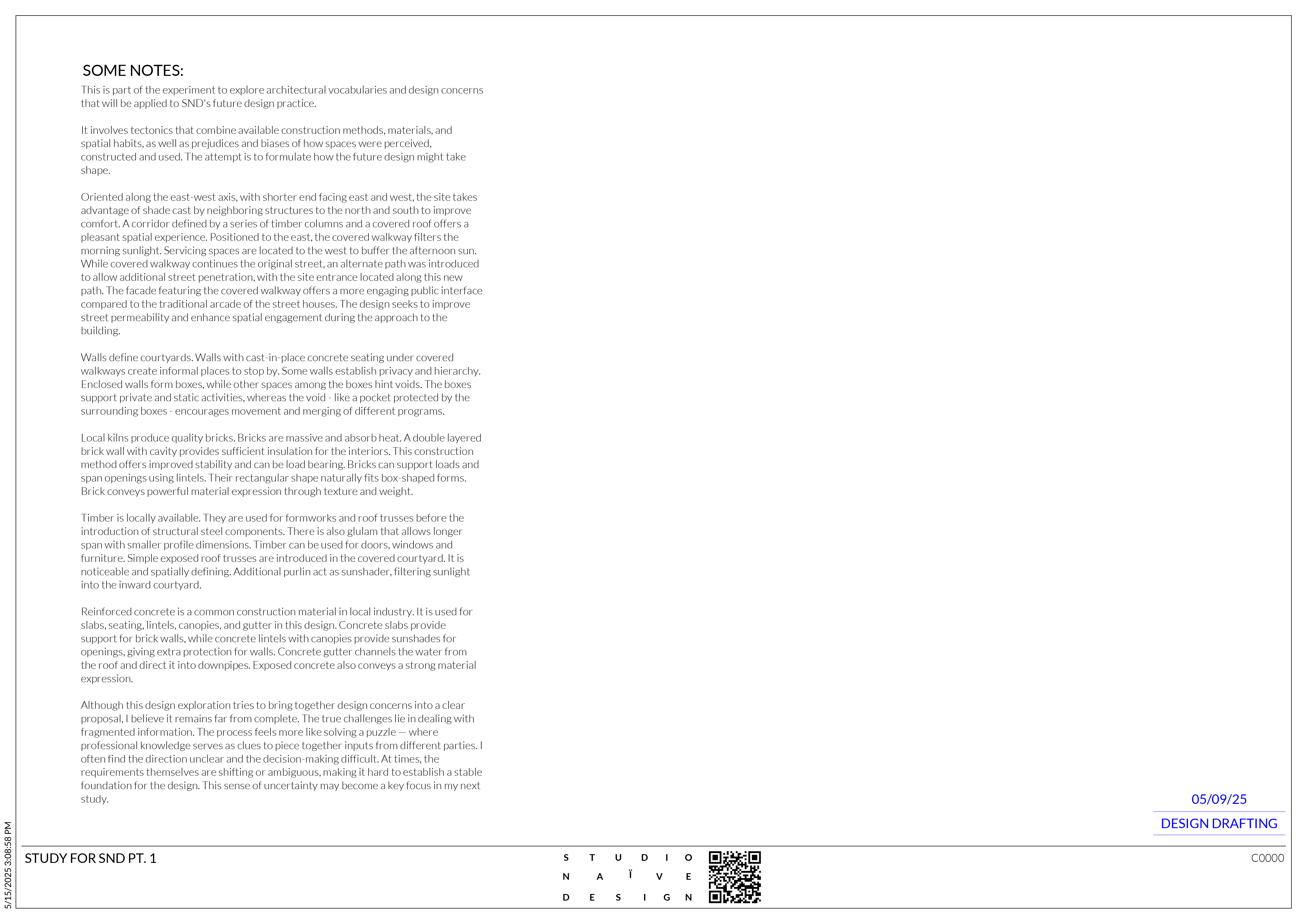 DESIGN APPROACHES: PT. 1